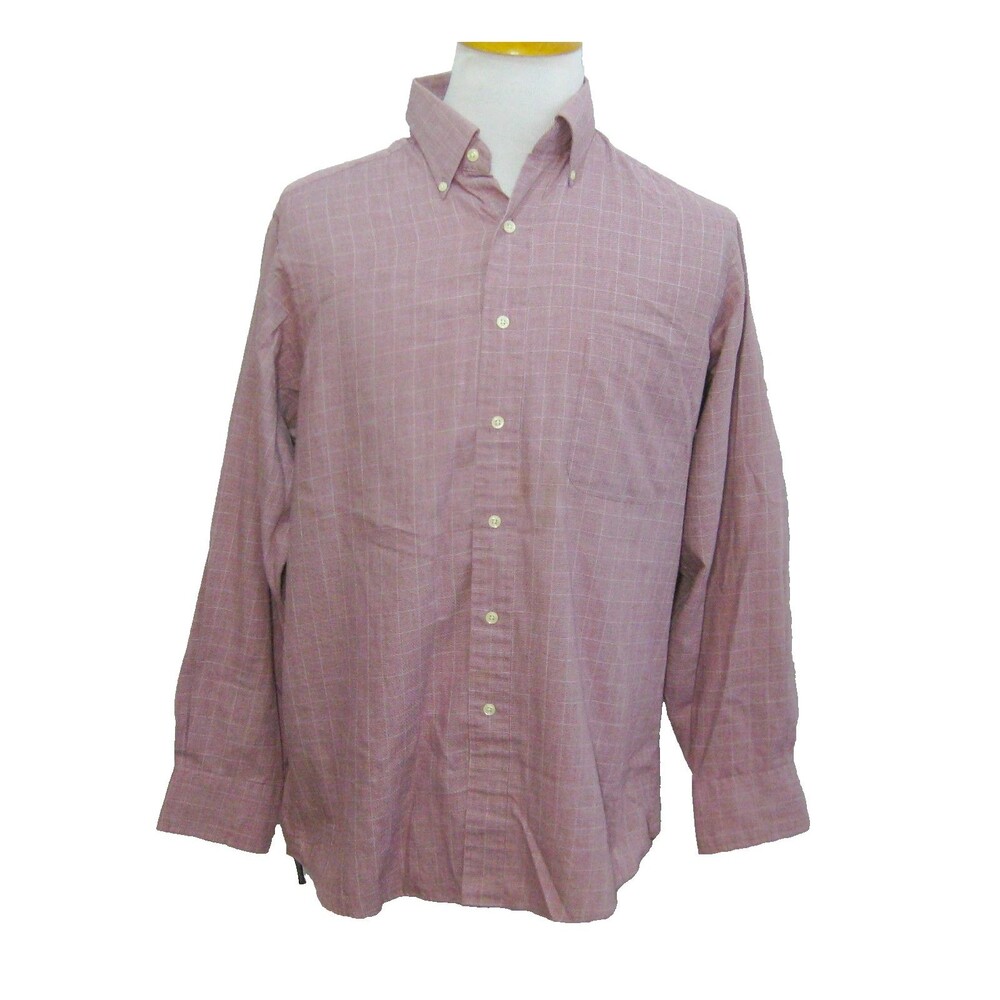 IZOD English Poplin Men's (Size Large) Red Button Down Long Sleeve Dress Shirt